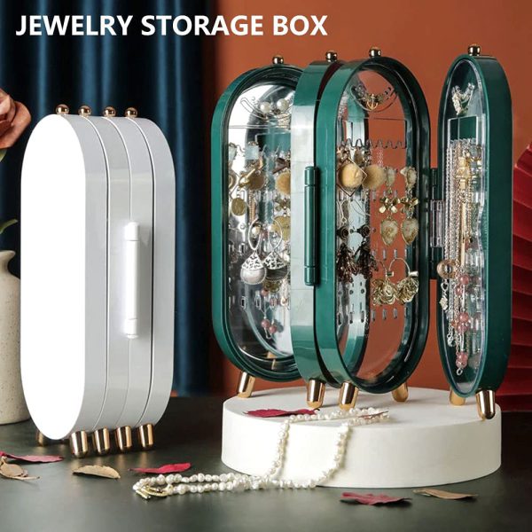 Jewellery Box Organiser With Mirror (Random Colour)