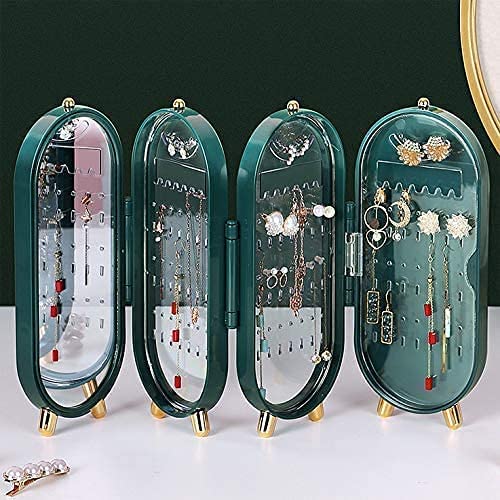 Jewellery Box Organiser With Mirror (Random Colour)