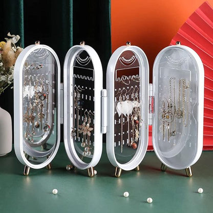 Jewellery Box Organiser With Mirror (Random Colour)